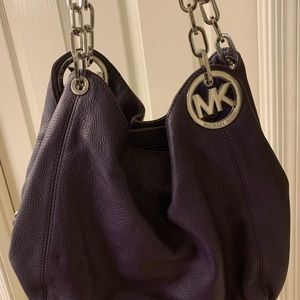 Purple, chain handle, Michael Kors bag